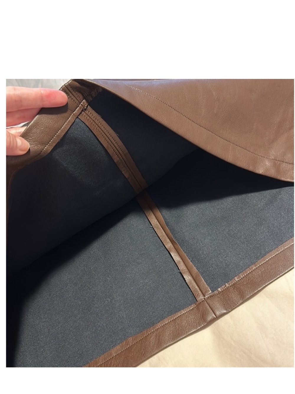 DEX Rustic Brown Faux Leather Mini Skirt 0X NWT - Picture 4 of 8